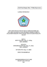 Image of Pengaruh Tingkat Pengetahuan terhadap Perilaku Pencarian Kesehatan pada Penderita Diabetes Militus dalam menghadapi Covid-19 di Kecamatan Karangmalang Sragen